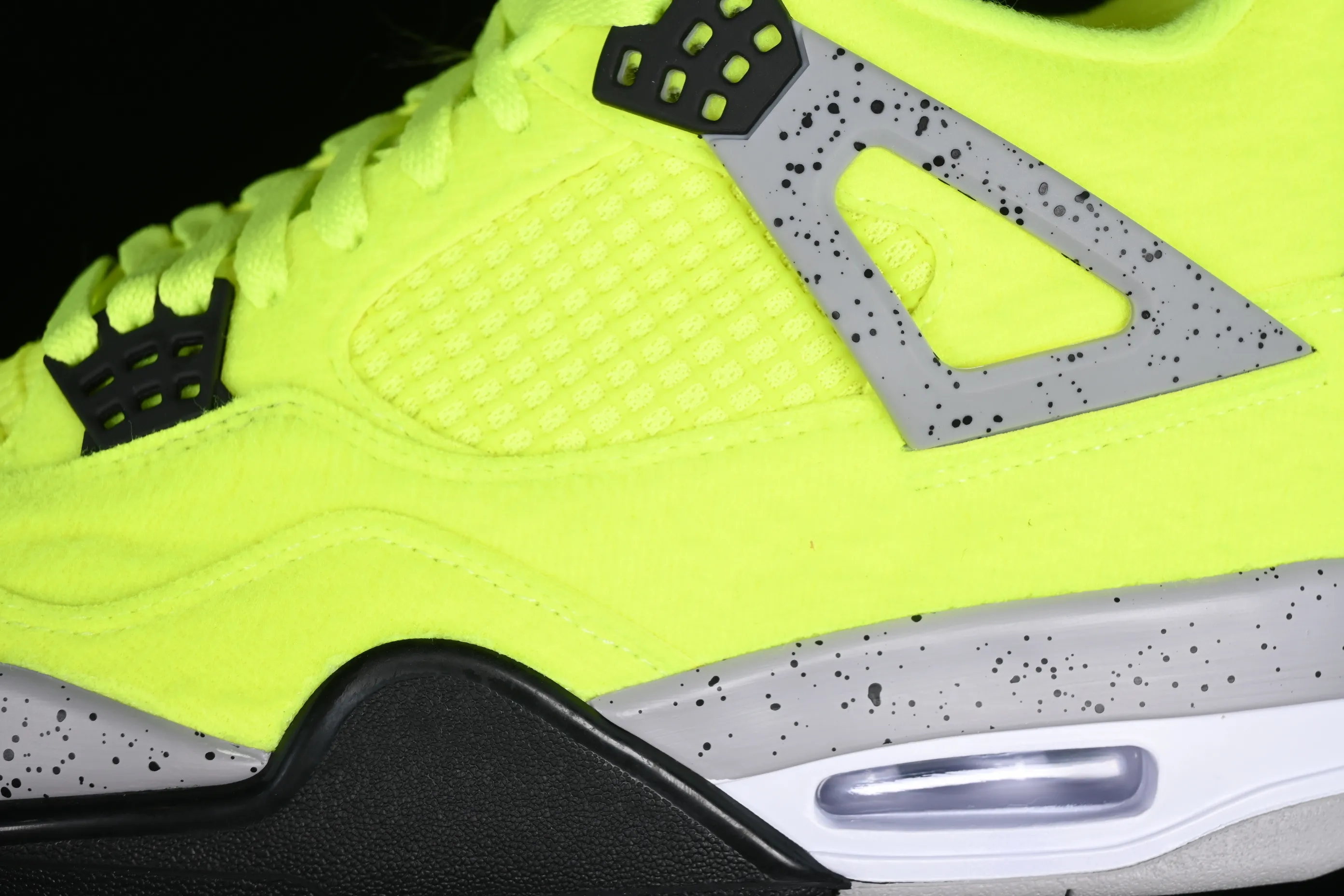 All categories Air Jordan Jordan series basketball shoes Air Jordan 4 Air Jordan 4 Retro "Bred Reimagined" AJ4 Joe 4 fluorescent yellow tennis felt upper DV6773-700